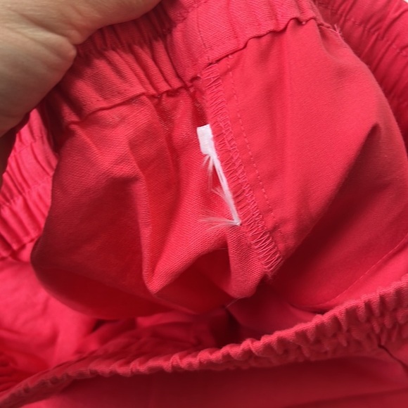 J Crew Cropped Pants Draw String Linen Bright Neon Pink size 8 - Picture 11 of 11